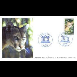 FDC LNF - UNESCO, panthère de Floride - oblit 9/9/2016 Paris