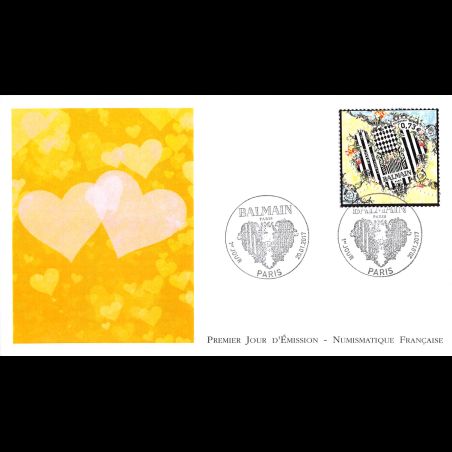 FDC LNF - Coeurs Balmain (2 env) - oblit 20/1/2017 Paris