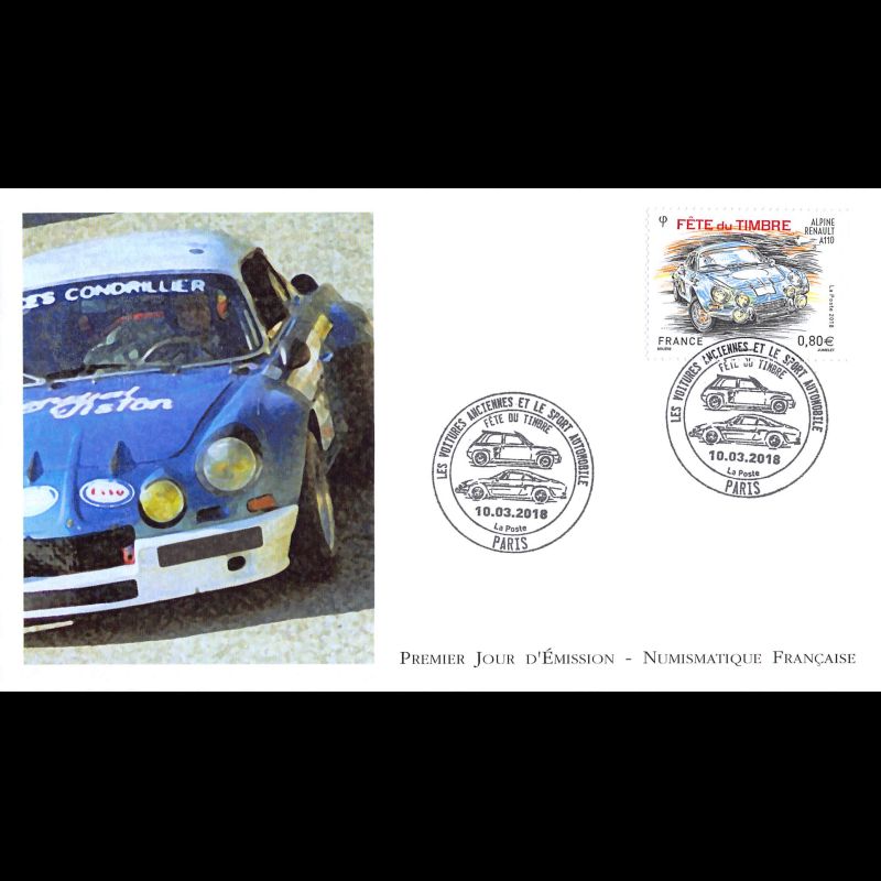 FDC LNF - Fête du timbre - Alpine Renault A110 - 10/3/2018 Paris