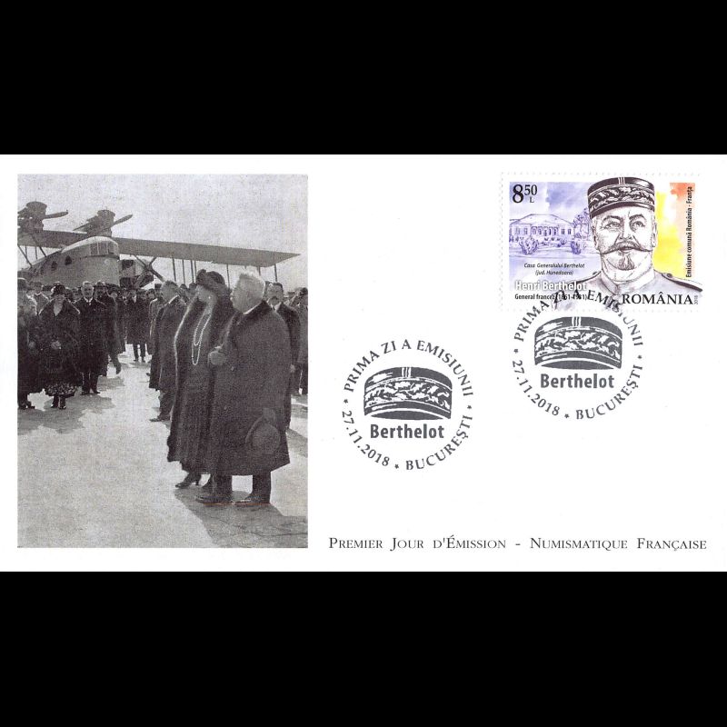 FDC LNF - France Roumanie - Gal Berthelot (2 env) - 27/11/2018 Bucarest