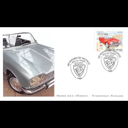 FDC LNF - Fête du timbre. Peugeot 204 cabriolet - 28/3/2020 Paris