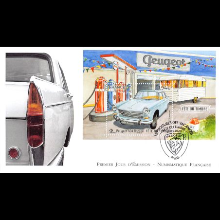 FDC LNF - Bloc fête du timbre. Peugeot 404 Berline - 28/3/2020 Paris