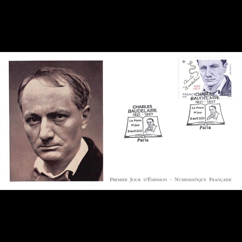FDC LNF - Charles Baudelaire, poète Français - 9/4/2021 Paris