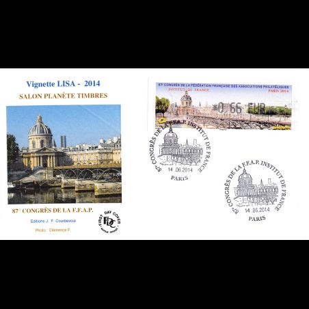 FDC JF LISA - Salon planète timbres (Institut de France) - 14/6/2014 Paris