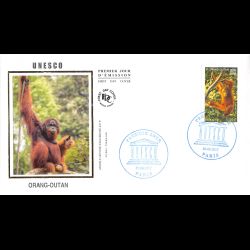 FDC soie - Unesco. L'Orang-outan - 30/6/2017 Paris