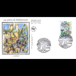 FDC soie - Euromed. Arbres de Méditerranée - 10/7/2017 Marseille