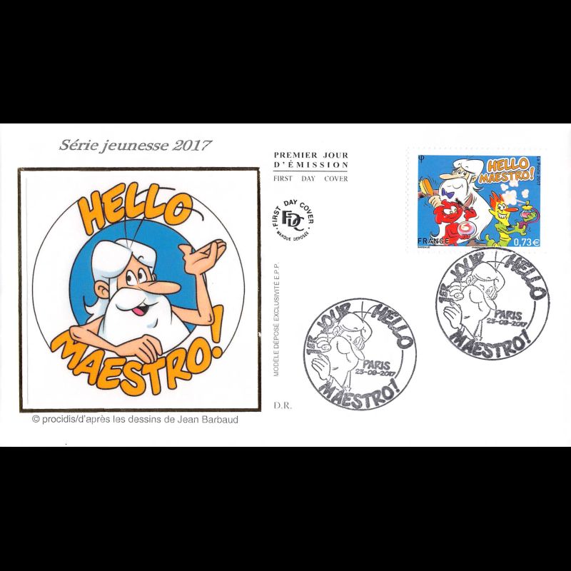 FDC soie - Hello Maestro - 23/9/2017 Paris