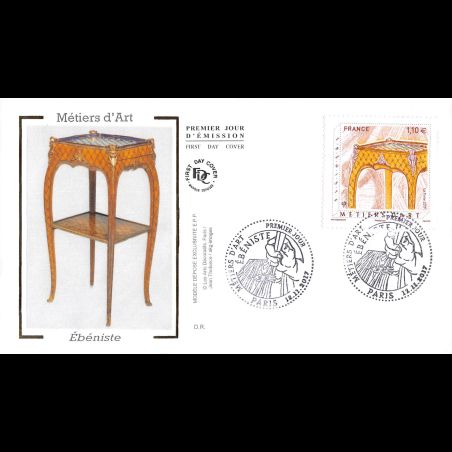FDC soie - Métiers d'art. Ebéniste - oblit 12/11/2017 Paris