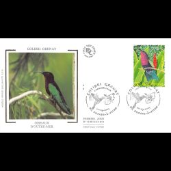 FDC soie - Colibri grenat -...