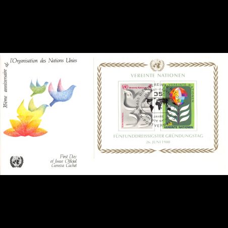 ONU Vienne - 1980 - BF 1 - 35e anniv de l'organisation des Nations Unies