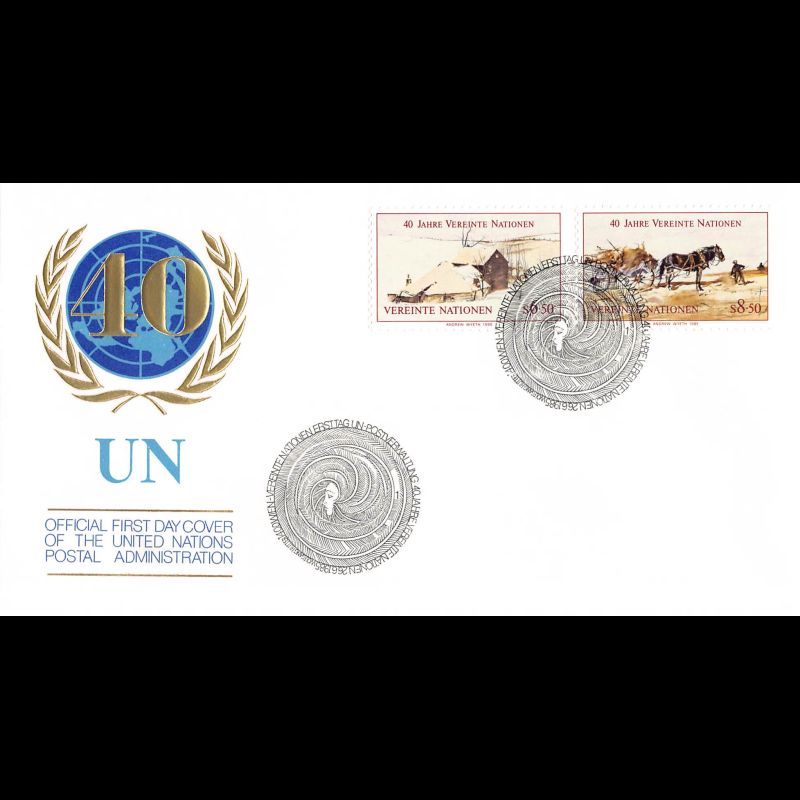 ONU Vienne - 1985 - 51 / 52 - 40e anniv de l'organisation des Nations Unies