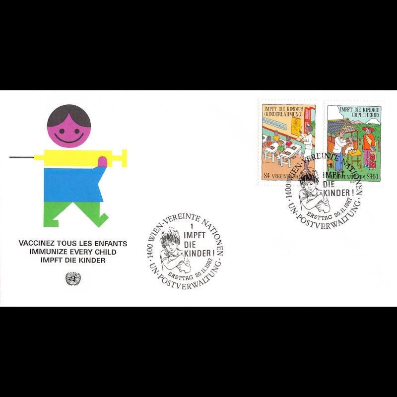 ONU Vienne - 1987 - 77 / 78 - Vaccinez tous les enfants