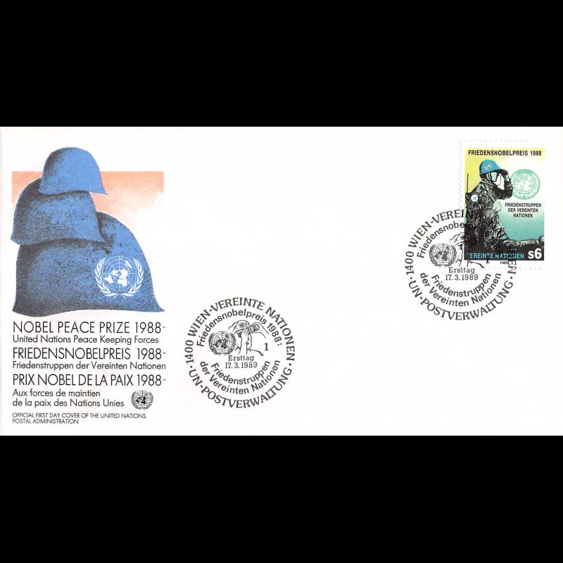 ONU Vienne - 1989 - 91 - Attribution du prix Nobel de la paix 1988