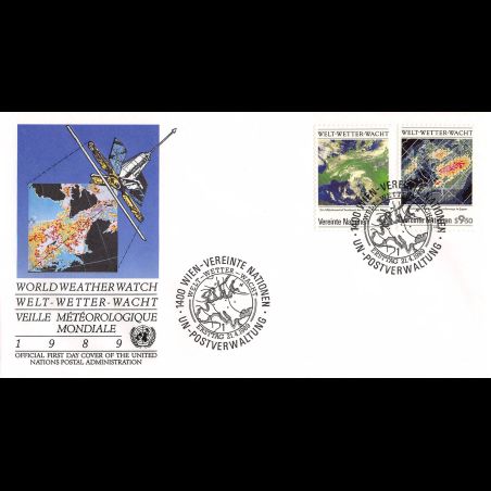 ONU Vienne - 1989 - 92 / 93 - Veille météorologique mondiale