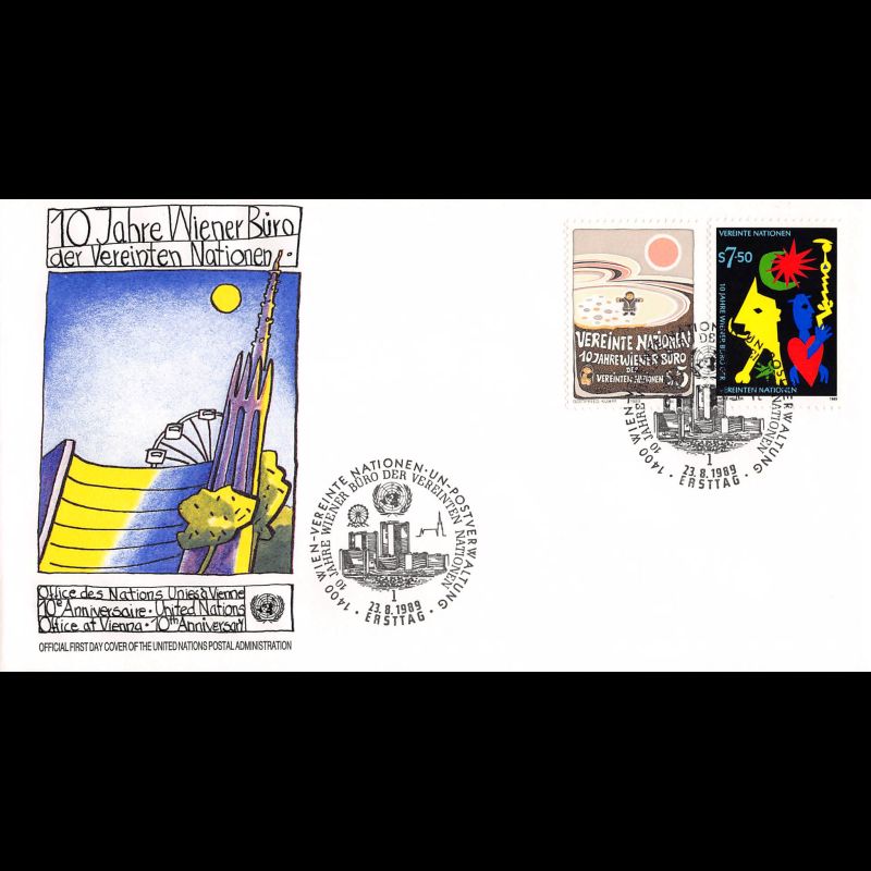 ONU Vienne - 1989 - 94 / 95 - 10e anniversaire du centre