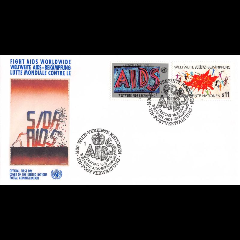 ONU Vienne - 1990 - 104 / 105 - Lutte mondiale contre le SIDA