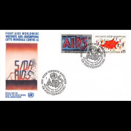 ONU Vienne - 1990 - 104 / 105 - Lutte mondiale contre le SIDA