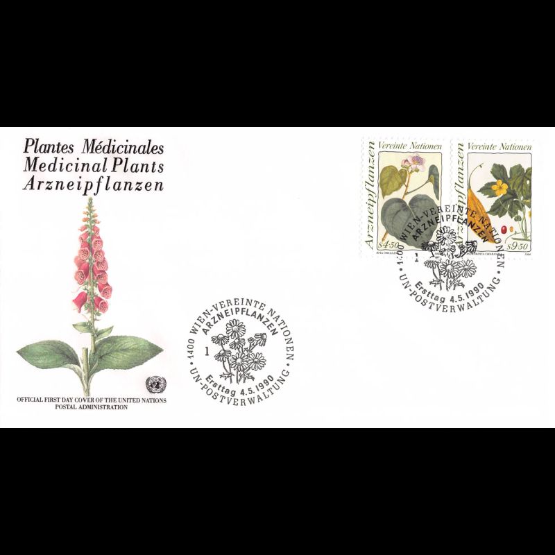 ONU Vienne - 1990 - 106 / 107 - Plantes médicinales