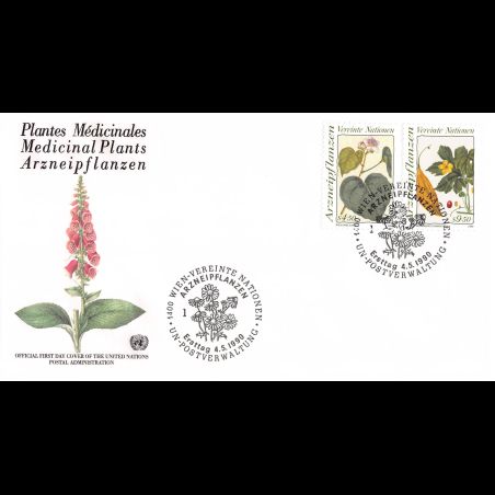 ONU Vienne - 1990 - 106 / 107 - Plantes médicinales