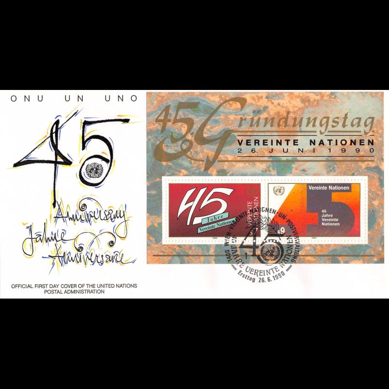 ONU Vienne - 1990 - BF 5 - 45e anniversaire des Nations Unies