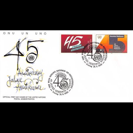 ONU Vienne - 1990 - 108 / 109 - 45e anniversaire des Nations Unies