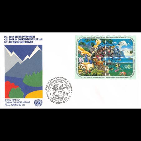 ONU Vienne - 1991 - 118 à 121 - Pour un environnement meilleur sous l'égide C.E.E.