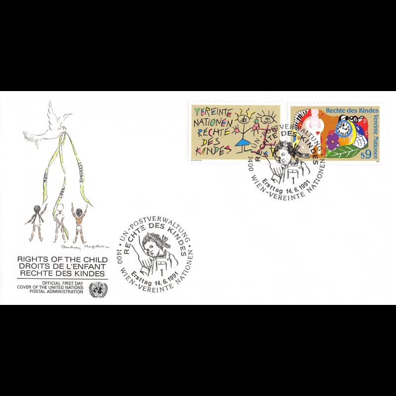 ONU Vienne - 1991 - 125 / 126 - Les droits de l'enfant