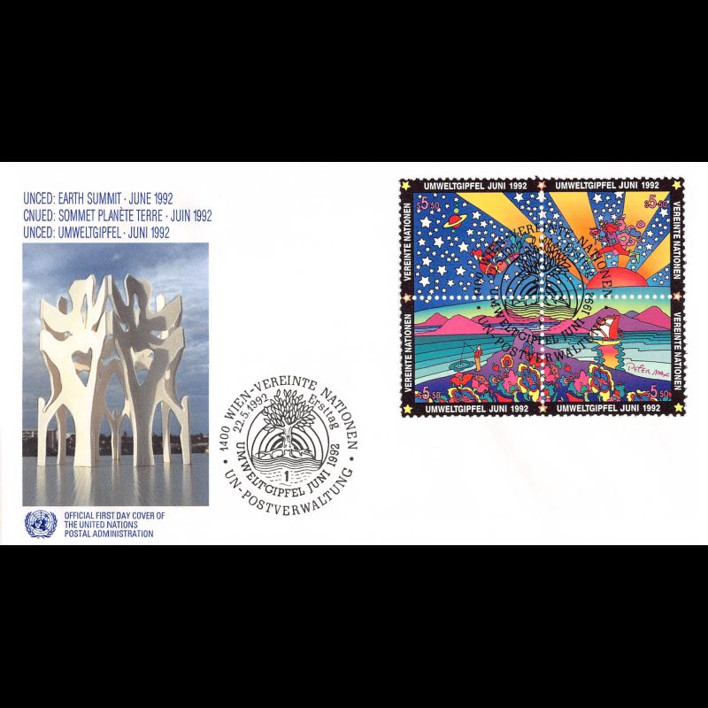 ONU Vienne - 1992 - 141 à 144 - Sommet planète Terre-juin 1992