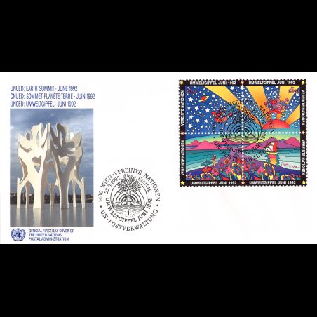 ONU Vienne - 1992 - 141 à 144 - Sommet planète Terre-juin 1992