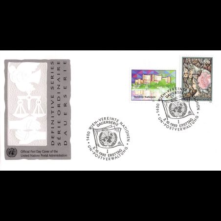 ONU Vienne - 1992 - 149 / 150 - Œuvre de Gundi Groh - Centre intl de Vienne