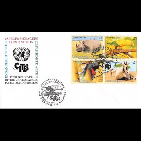 ONU Vienne - 1995 - 200 à 203 - Espèces animales menacées d'extinction