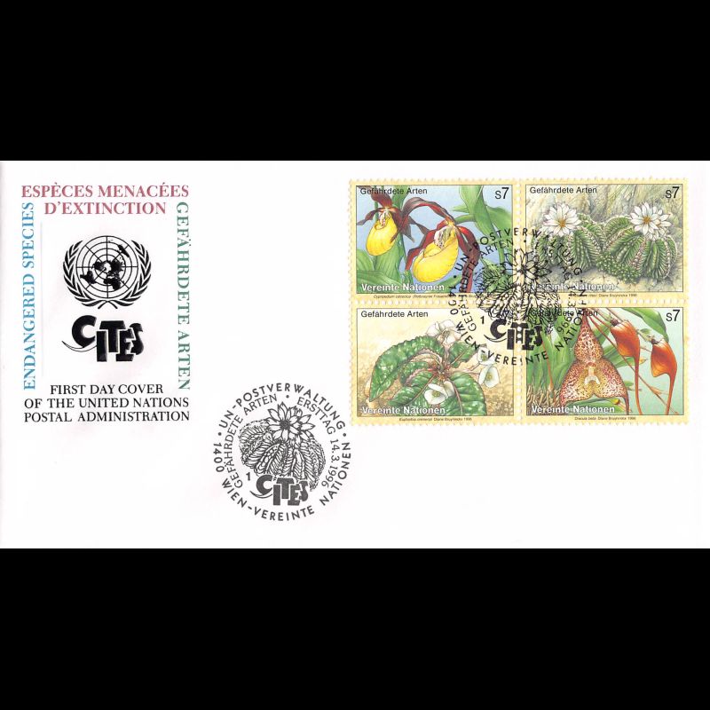 ONU Vienne - 1996 - 225 à 228 - Espèces végétales menacées d'extinction