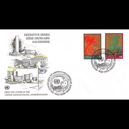 ONU Vienne - 1997 - 240 / 241 - Détails œuvre de Sagenji Yoshida. Phénix en vol