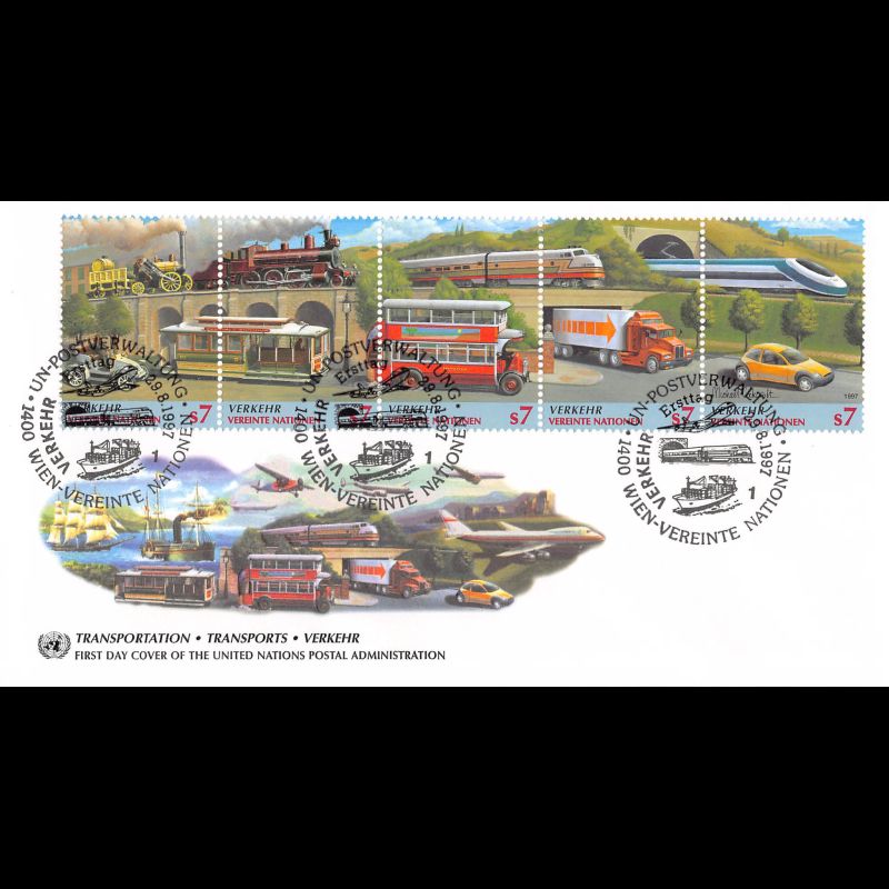 ONU Vienne - 1997 - 250 à 254 - Transports terrestres