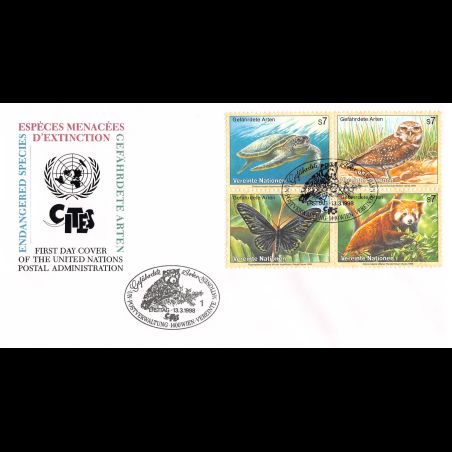 ONU Vienne - 1998 - 267 à 270 - Espèces animales menacées d'extinction