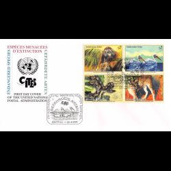 ONU Vienne - 1999 - 307 à 310 - Espaces animales menacées d'extinction