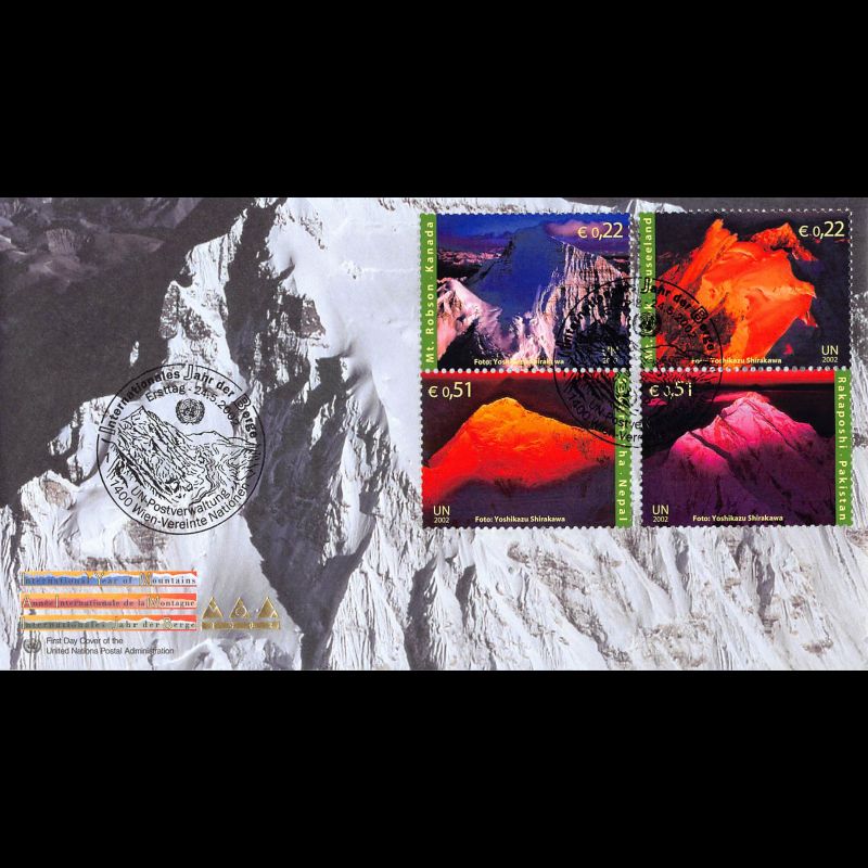 ONU Vienne - 2002 - 376 à 379 - Année internationale de la montagne