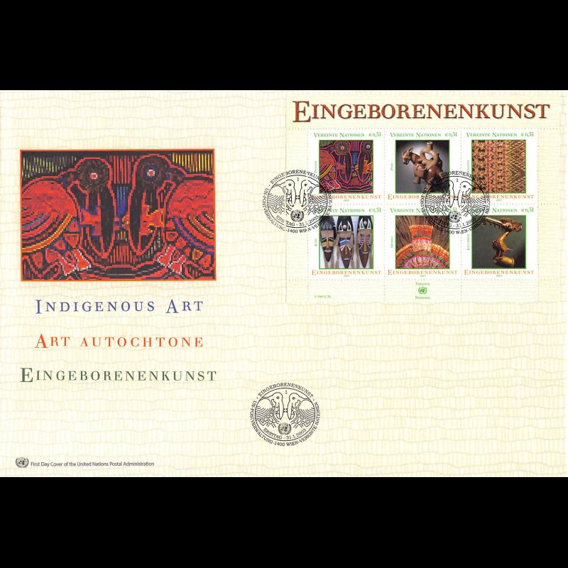 ONU Vienne - 2003 - 393 à 398 - Art autochtone