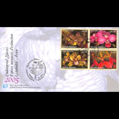 ONU Vienne - 2005 - 446 à 449 - Orchidées. Espèces menacées d'extinction