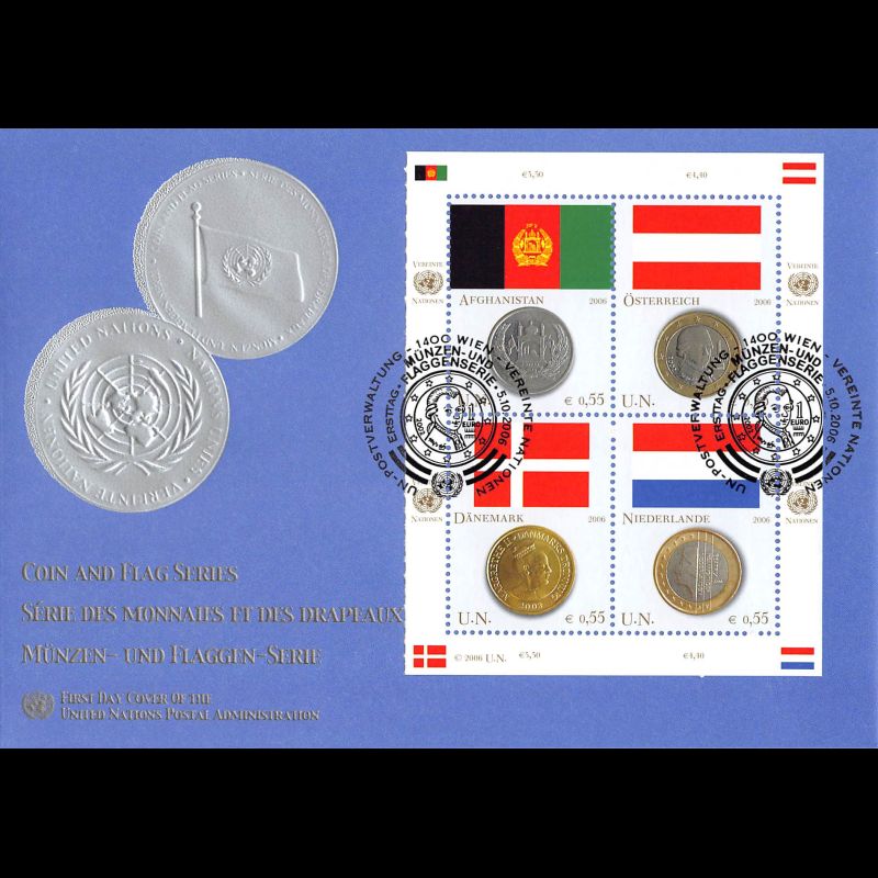 ONU Vienne - 2006 - 488 à 495 - Drapeaux et monnaies des états membres de l'ONU