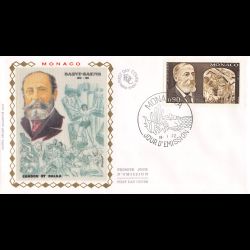 FDC soie - 50e Ann. de la mort de Camille St-Saëns, oblit PJ 18/1/72