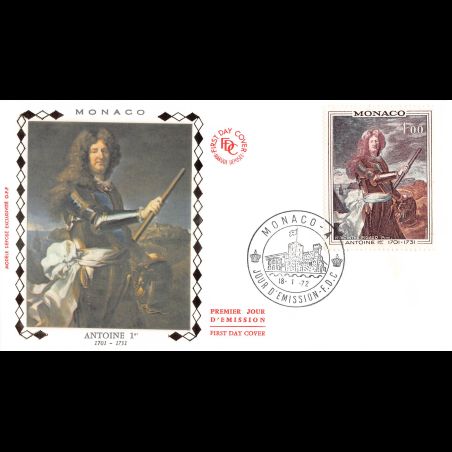 FDC soie - Tableau - Antoine 1er, oblit PJ 18/1/72