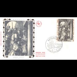 FDC soie - 500e Ann. de la naissance de Dürer, oblit PJ 18/1/72