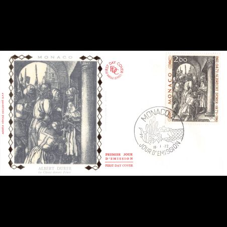 FDC soie - 500e Ann. de la naissance de Dürer, oblit PJ 18/1/72