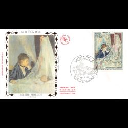 FDC soie - 25e Ann. de l’U.N.I.C.E.F. - Tableau, oblit PJ 18/1/72
