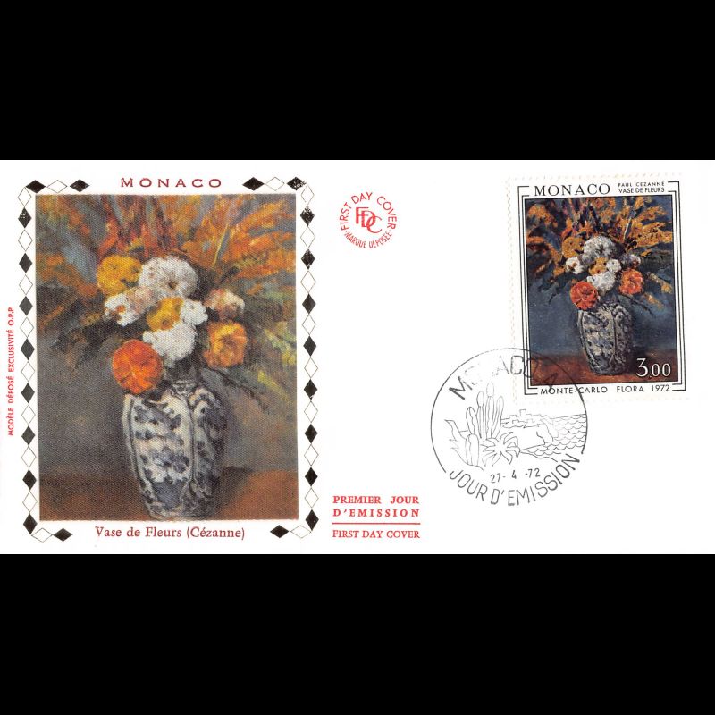 FDC soie - Floralies - Tableau de Cézanne, oblit PJ 27/4/72