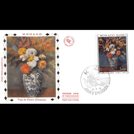 FDC soie - Floralies - Tableau de Cézanne, oblit PJ 27/4/72