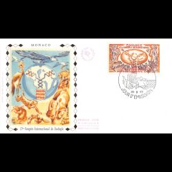 FDC soie - 17e Congrès internationale de Zoologie (2 env.), oblit PJ 25/9/72