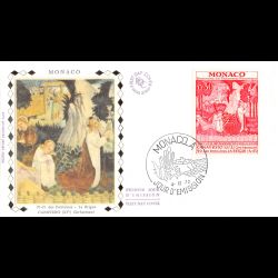 FDC soie - Fresques Chapelle Notre-Dame des Fontaines (5 env.),  4/12/72
