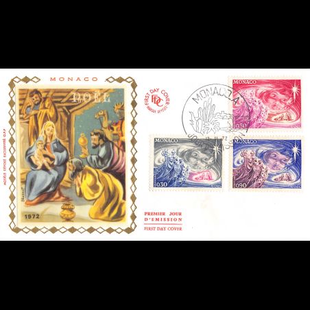 FDC soie - Émission de Noël, oblit PJ 13/11/72